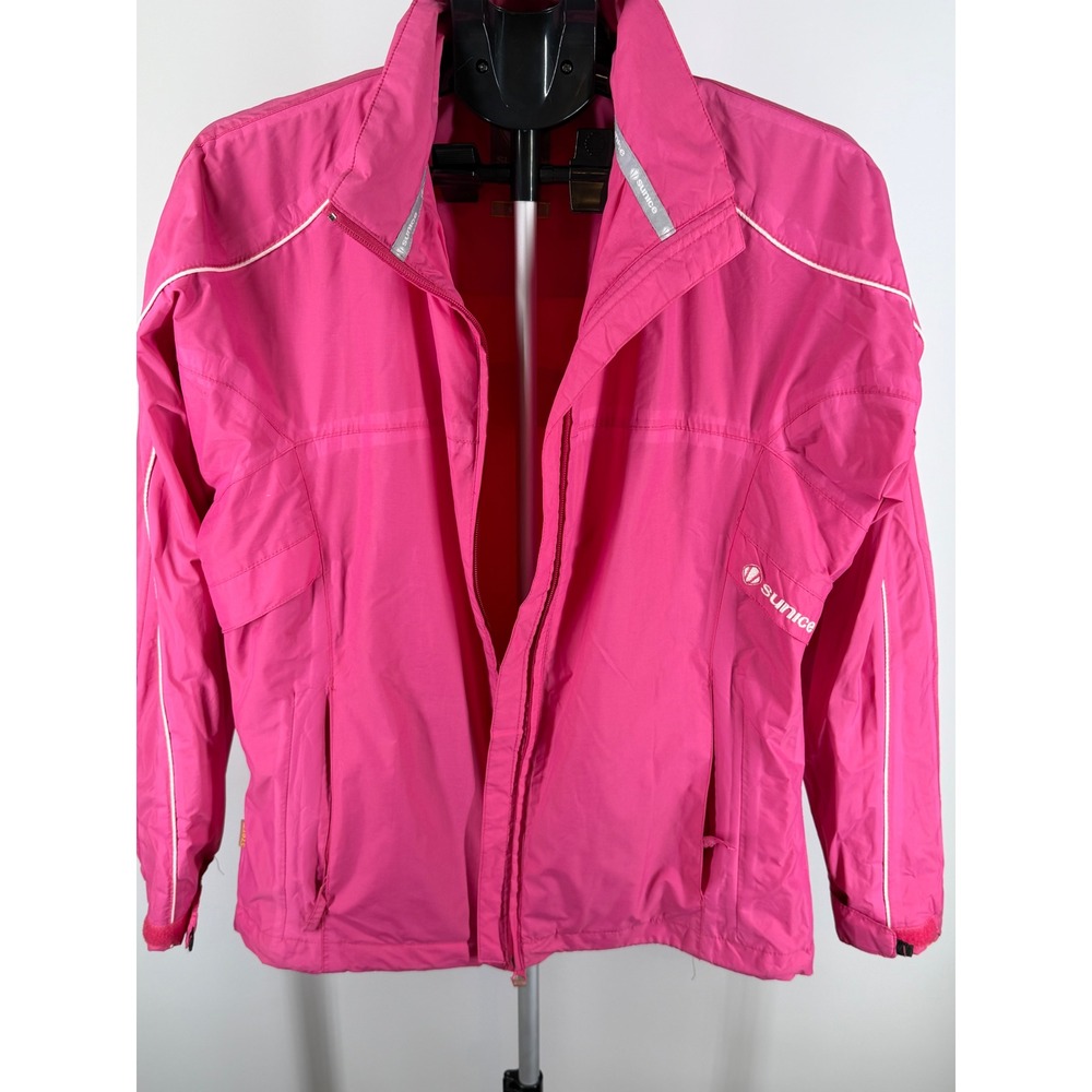Sunice Storm Womens Pink Full Zip Golf Jacket Mesh Lined Mock Neck Size M - Picture 2 of 9